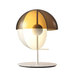 Novelty 2 Half Spheres Amber Glass Led Table Lamp