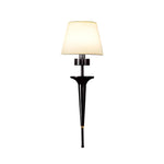 25 98 In H Gold Black Copper 1 Light American Wall Sconce With Fabric Shade