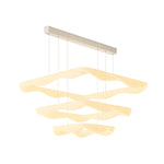 2 3 Square Rings Cream Style Three Step Dimming Led Modern Chandelier