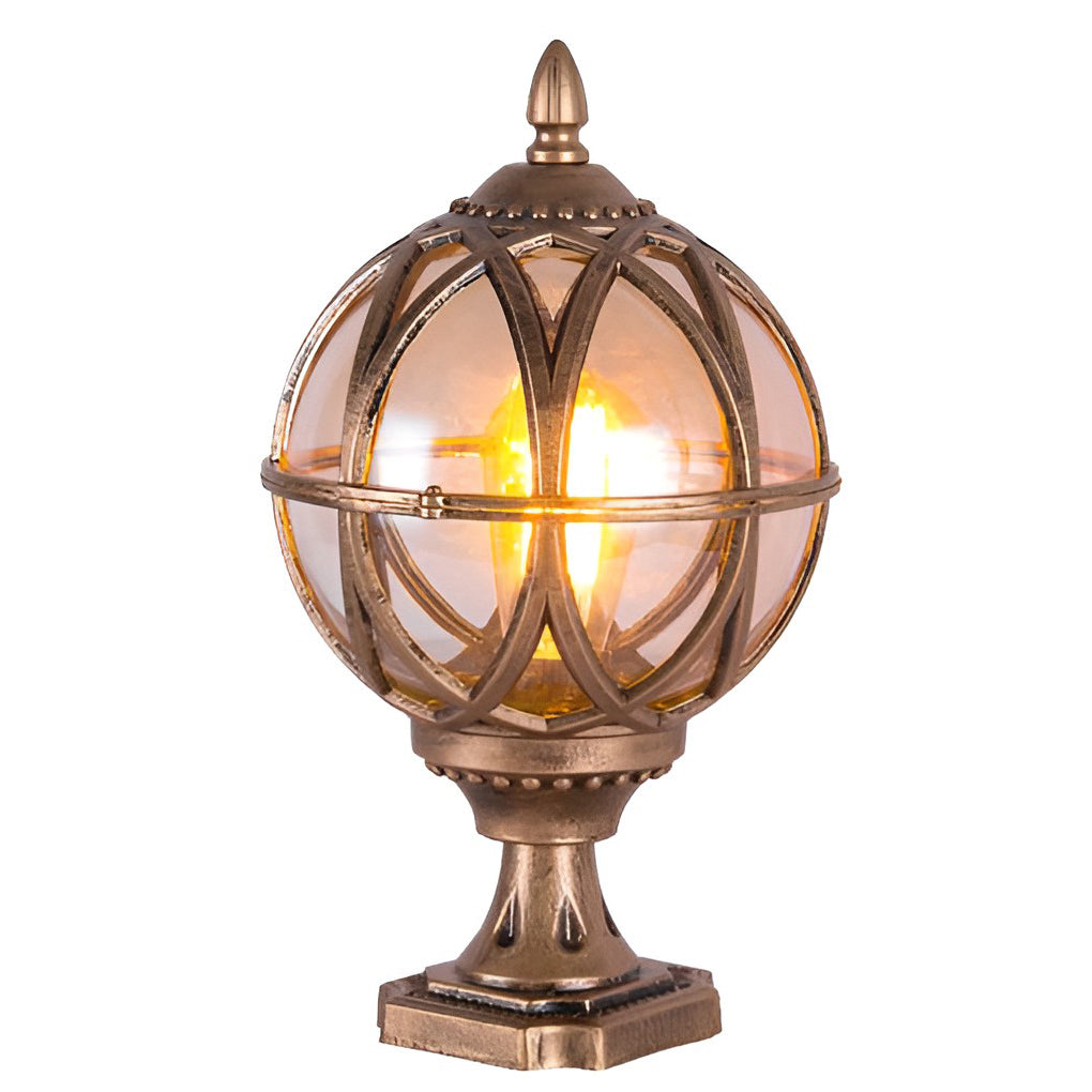 Round Glass E27 Waterproof Outdoor Post Light