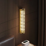 Luma Column LED Wall Sconce in Brushed Gold and Clear Glass