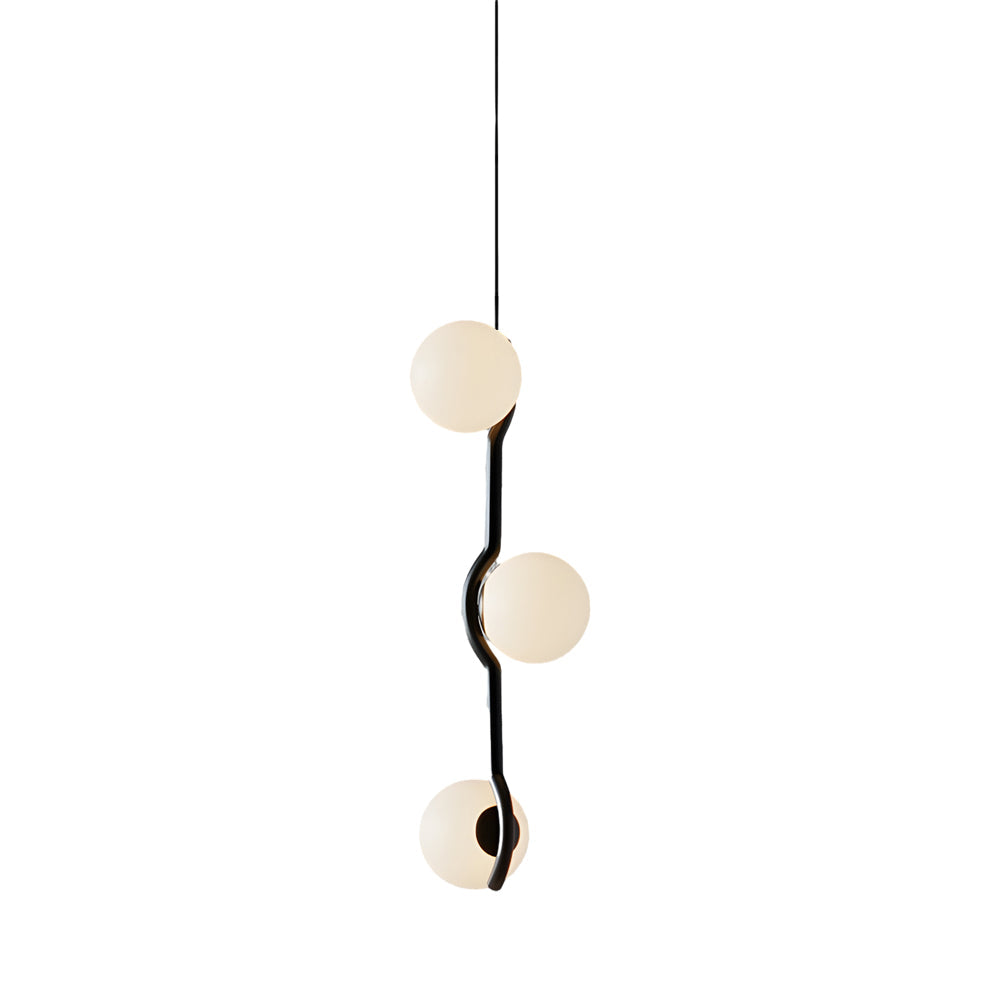 Modern Linear Glass Ball Pendant Light With 3 4 6 Light Black Gold