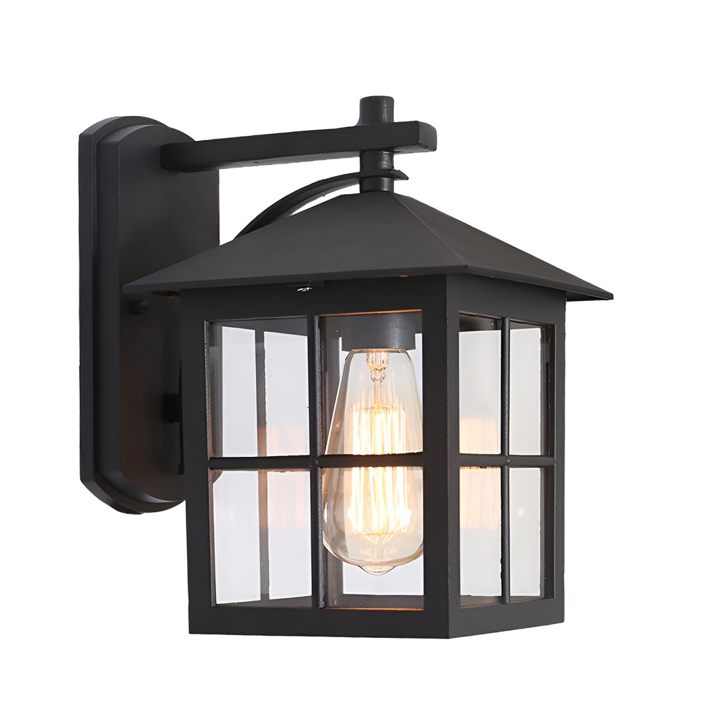 Lantern Shaped Glass Waterproof Modern Wall Sconce