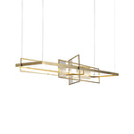 Rectangular Iron Frame Glass Decor Led Chandeliers Hanging Lights