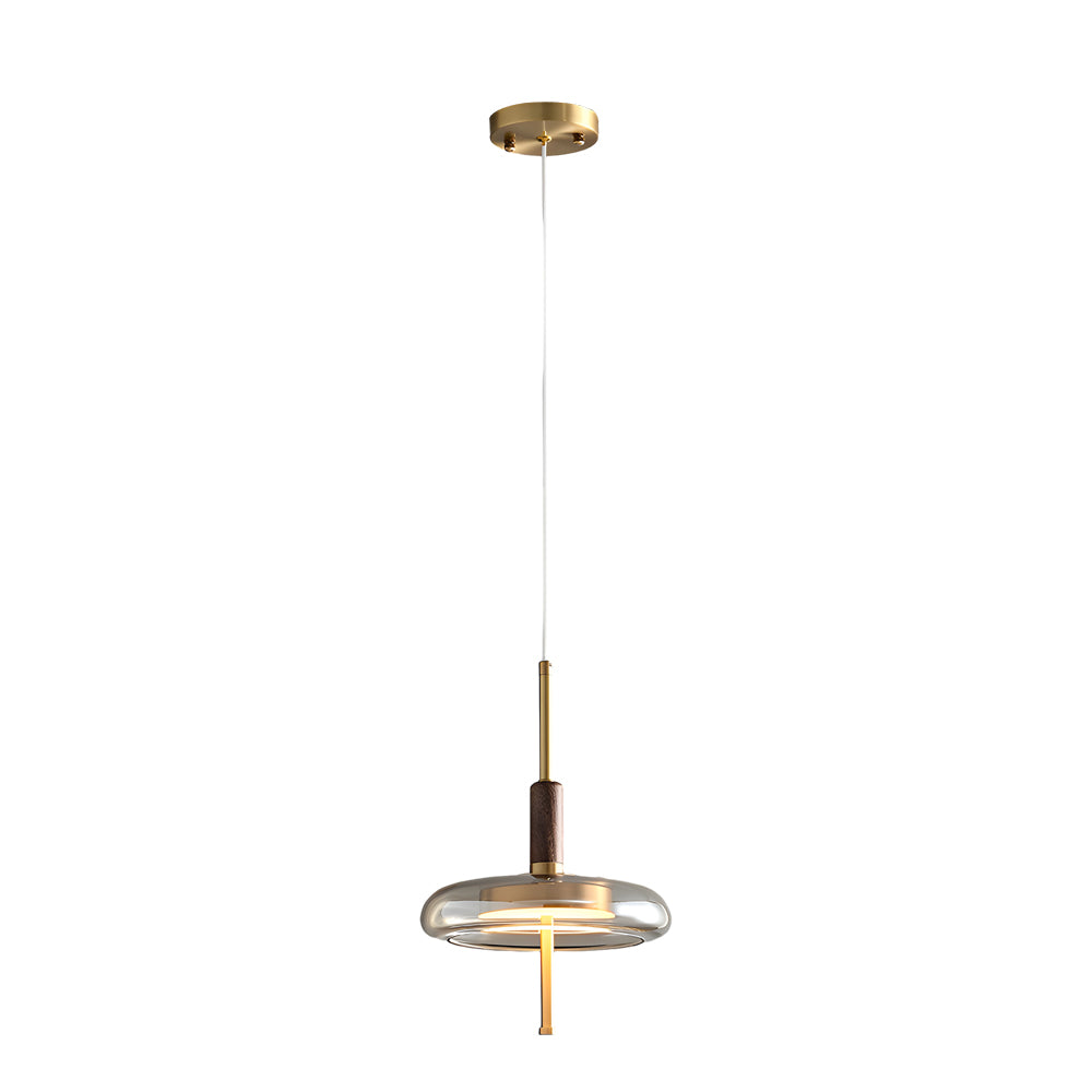 Minimalist Luxury Glass Wood Brass 3 Step Dimming Nordic Pendant Lights Li002766