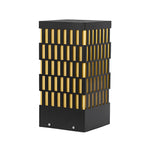 Modern Black LED Bollard Light with Grid Design for Pathways and Gardens