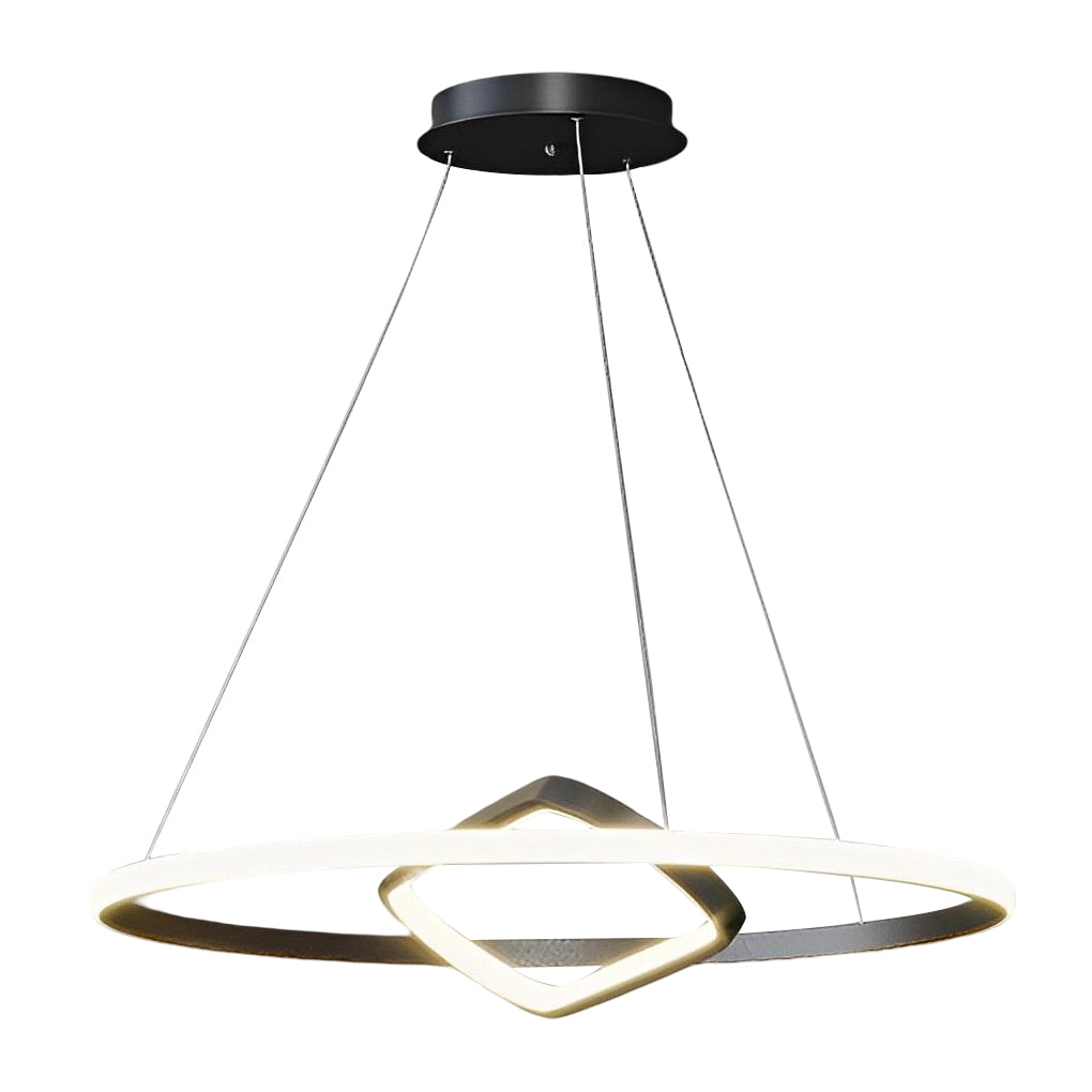 Round Oval Led Black Chandelier Li002236