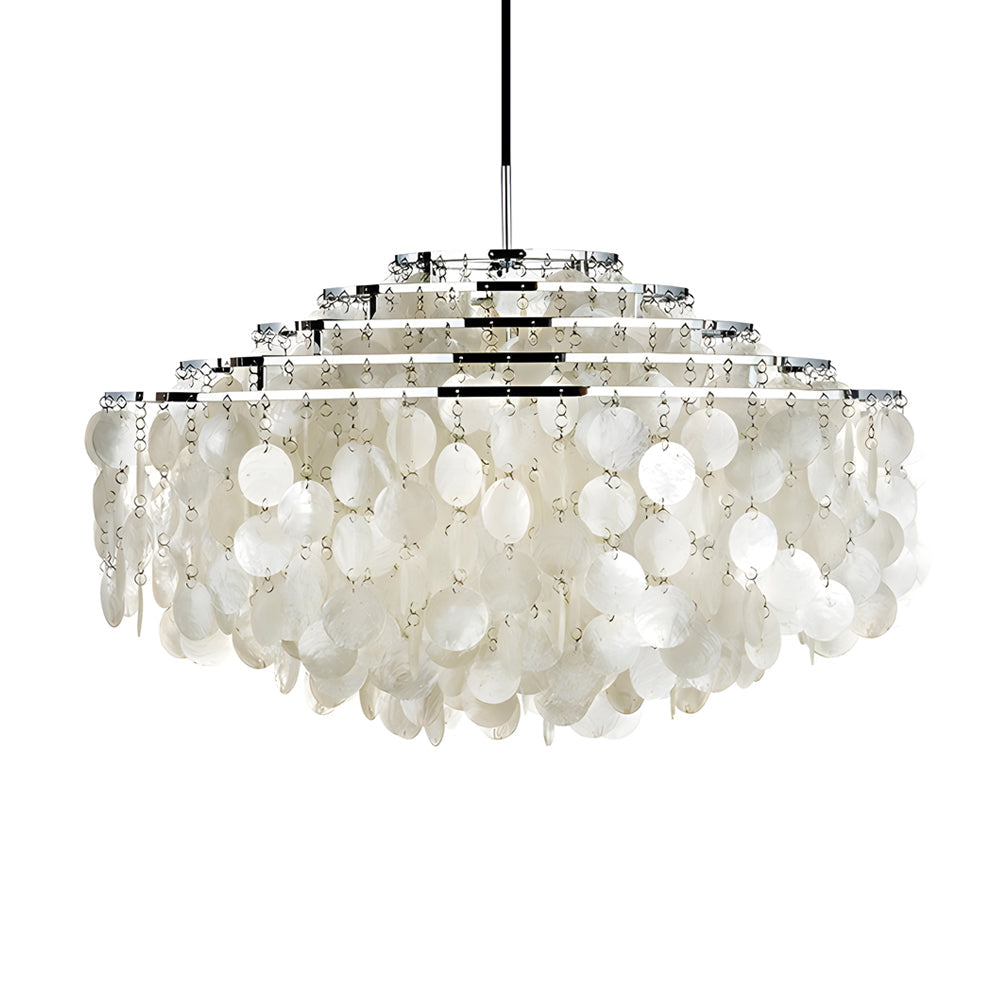 Seashell Discs Chandelier 39 4 Chain Length Pendant Lights