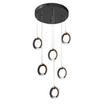 Led Ring Clusters Rotating Staircase Chandelier