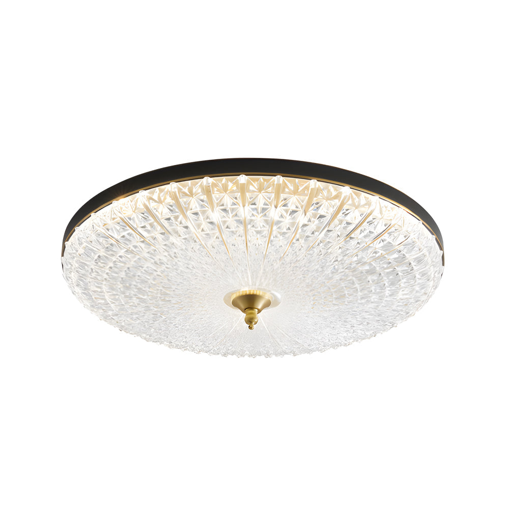 Round Sparkle Glass Led Flush Ceiling Light