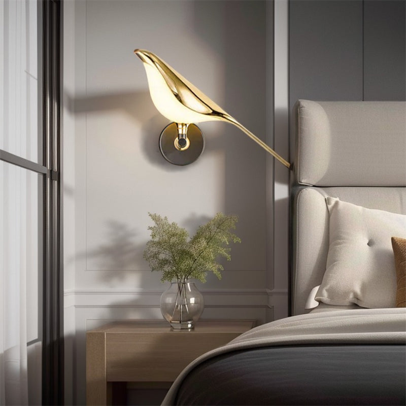 Golden Silver Touch Switch Bird Led Wall Lights Wall Sconce 360 Rotatable Indoor Led Wall Lamps For Bedroom Corridor Ac85 265V