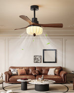 Elira Vintage Ceiling Fan with Light — Walnut Blades & Integrated LED