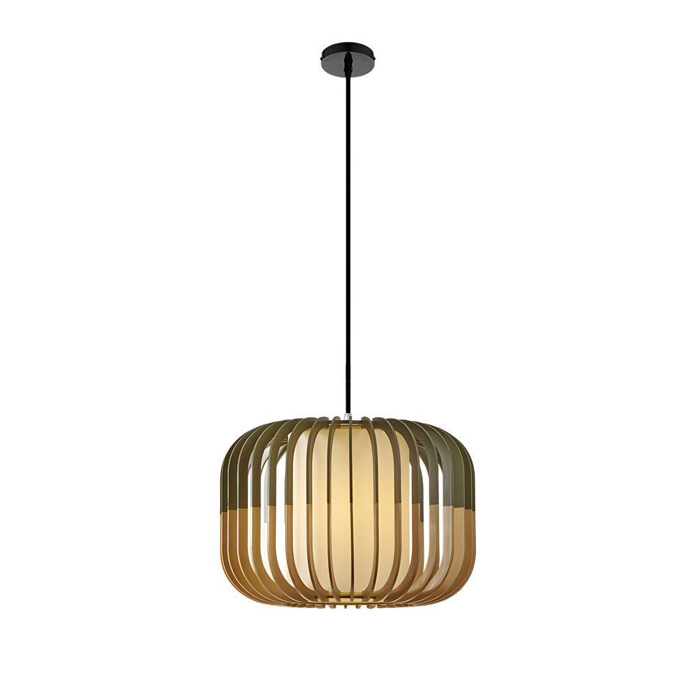 Wood Lantern Fabric Lampshade Led Minimalist Japanese Style Chandelier Li002748
