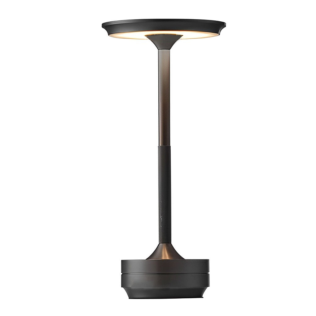 Plated Metal Slender Cordless Ufo Alien Table Lamp