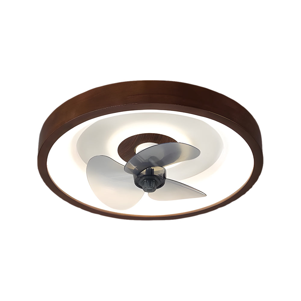 19 7 In Walnut 6 Speed Flush Mount Ceiling Fans With Led Light And Remote