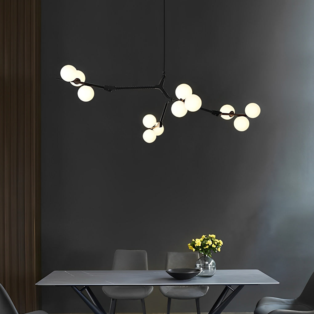 Nordic Style Modern Minimalist Cluster Metal Glass Chandelier Black Gold Fixture