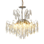 Elegant Glass Crystal Pendant 3 Step Dimming French Style Chandelier