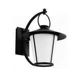 1 Light 13 In Vintage White Opal Frosted Glass Black Outdoor Wall Light