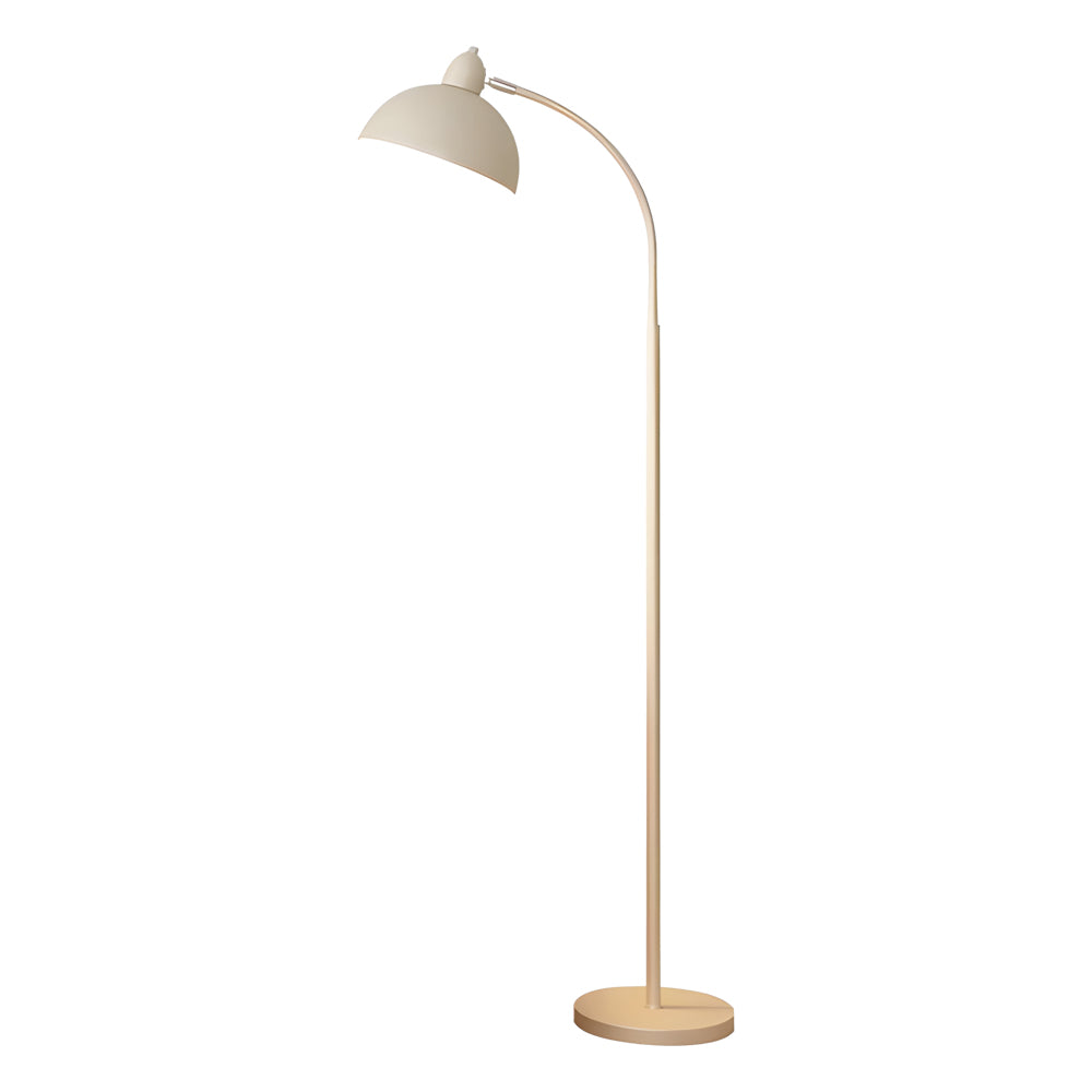 White Task Chrome Arc Floor Lamp With Dome Shade