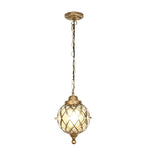 1 Light Tea Glass Globe Outdoor Pendant Lights Outside Haning Lantern Chandelier