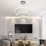 Modern 4-Ring LED Chandelier with Adjustable Hanging