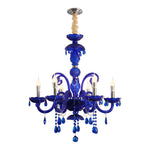 Retro Elegant Crystal Glass Candles Led 3 Step Dimming Blue Chandelier