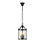 3 4 Light Candlelight Vintage Cylinder Glass Lantern Pendant Light Black