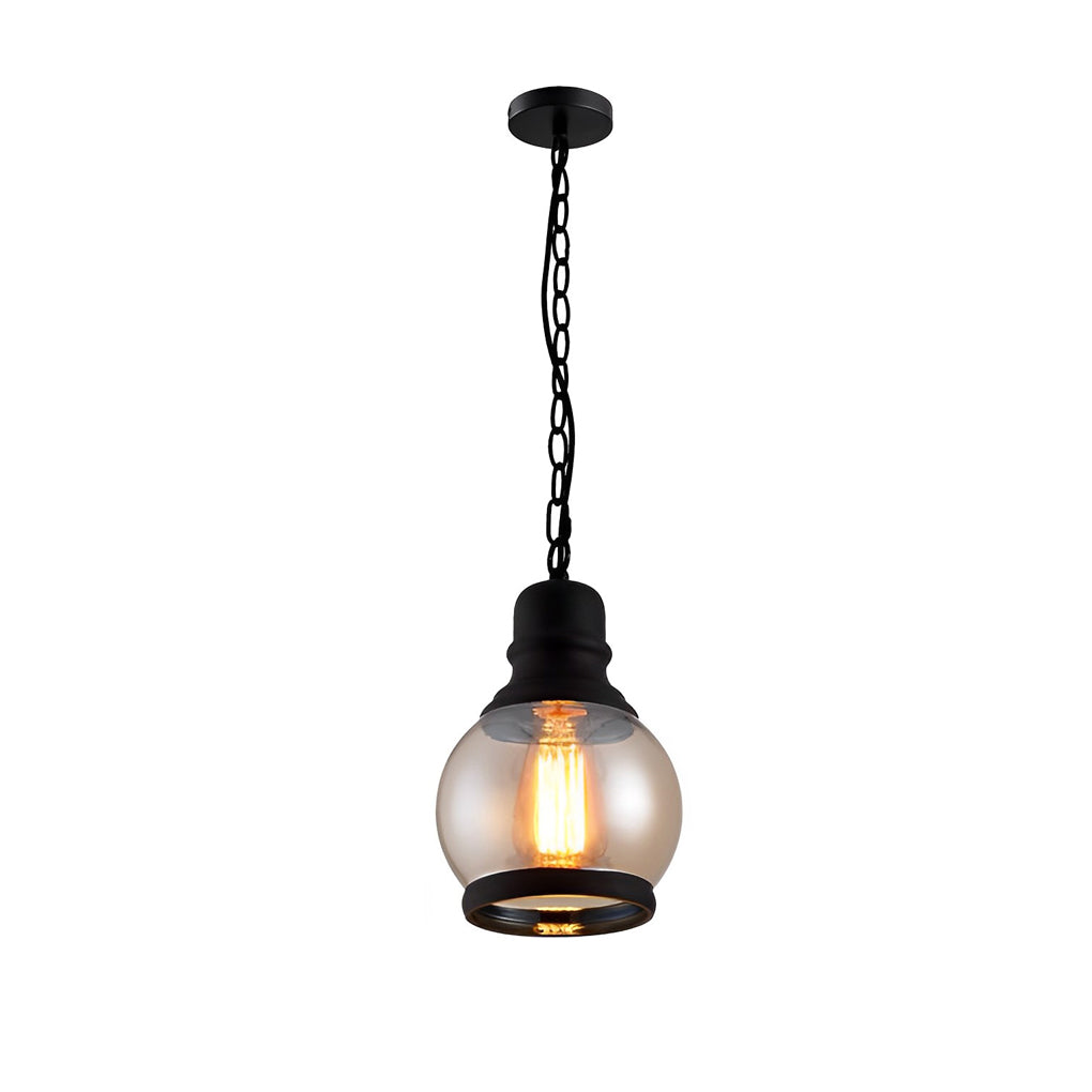 Lantern Shape Amber Pendant Light Ha078232