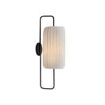 Japanese Style Led Wall Lantern Sconce With Striped Fabric Shade