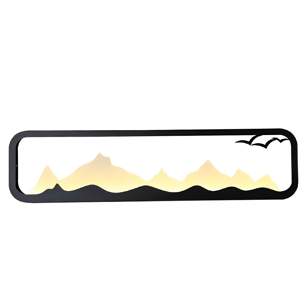 Rectangular Mountain Scenery Utdoor Wall Lamp Li002411