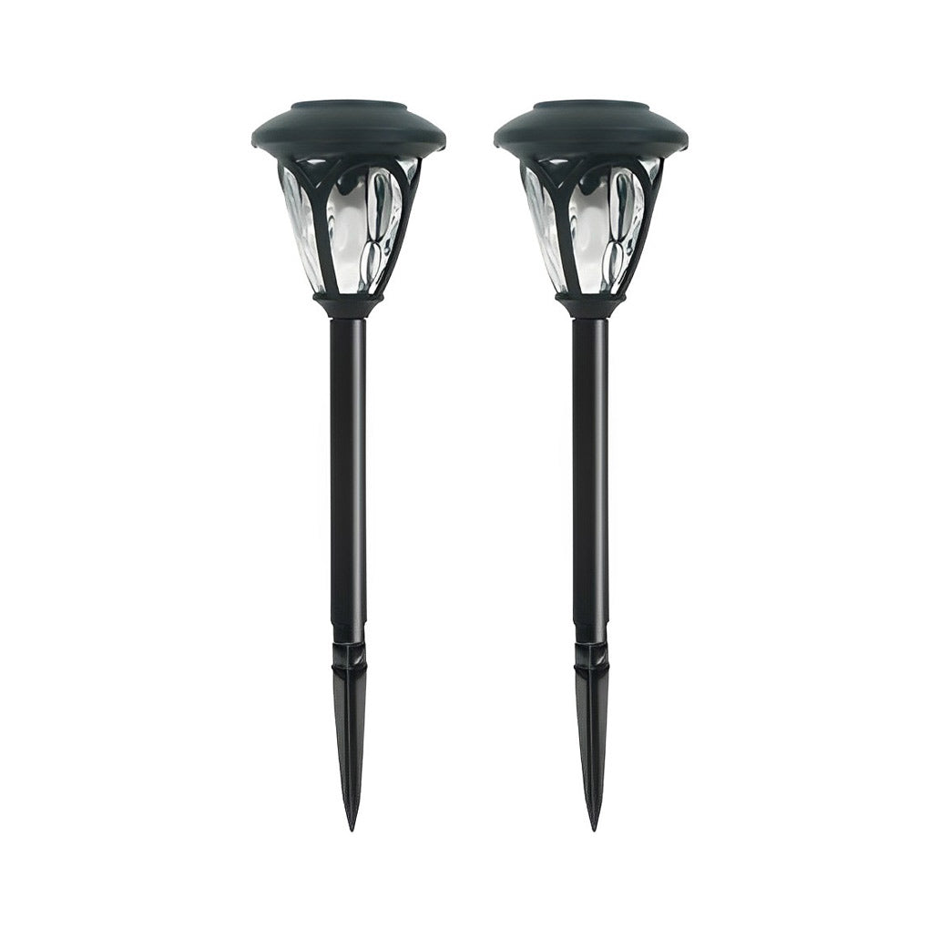 Modern Solar Path Lights Set of 2 with Frosted Glass Shades