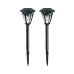 Modern Solar Path Lights Set of 2 with Frosted Glass Shades