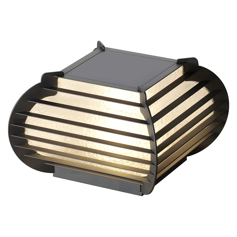Black Lattice Hardiwred Solar Outdoor Post Pier Mount Light