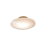Modern White Glass Led Flush Mount Ceiling Lamp For Bedroom Minimalist Style