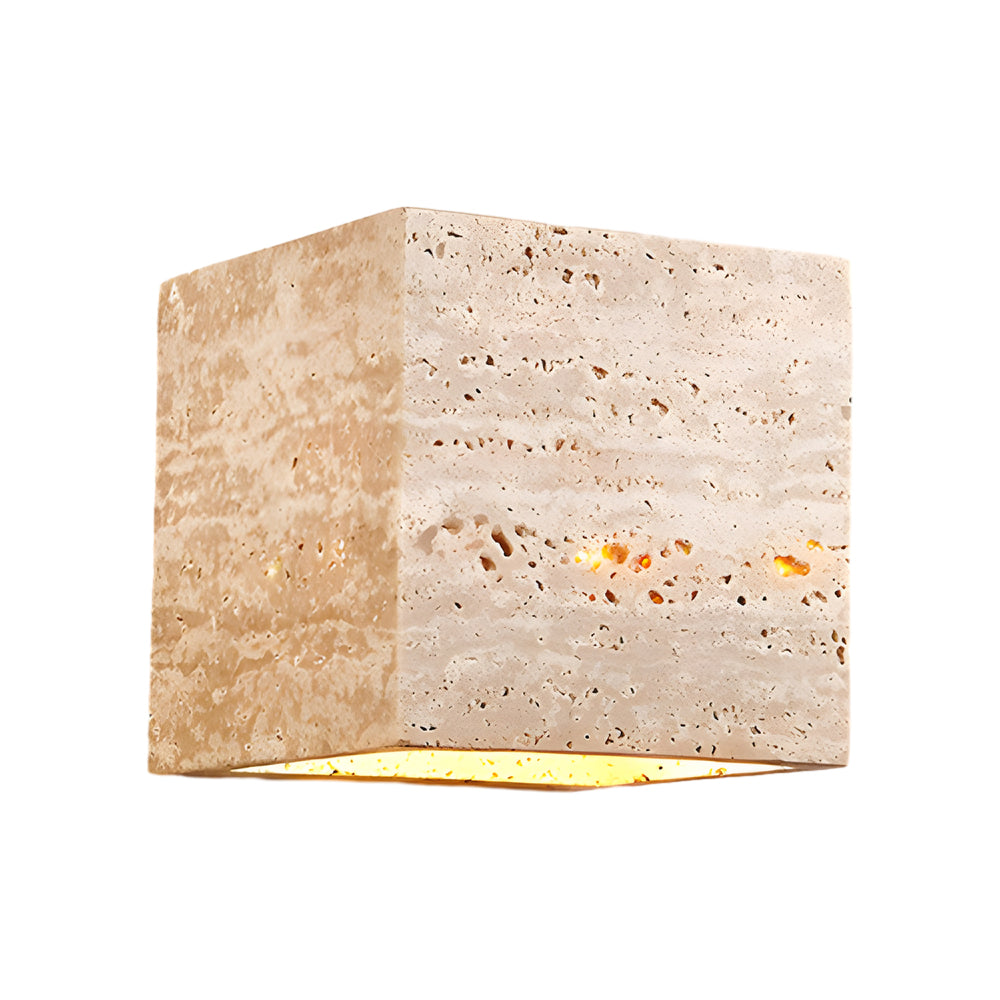 Wabi Sabi Yellow Travertine Led Wall Sconce Square Rectangle