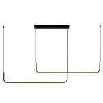 Minimalist Strip Three Color Dimming Led Black Nordic Chandelier Pendant Light