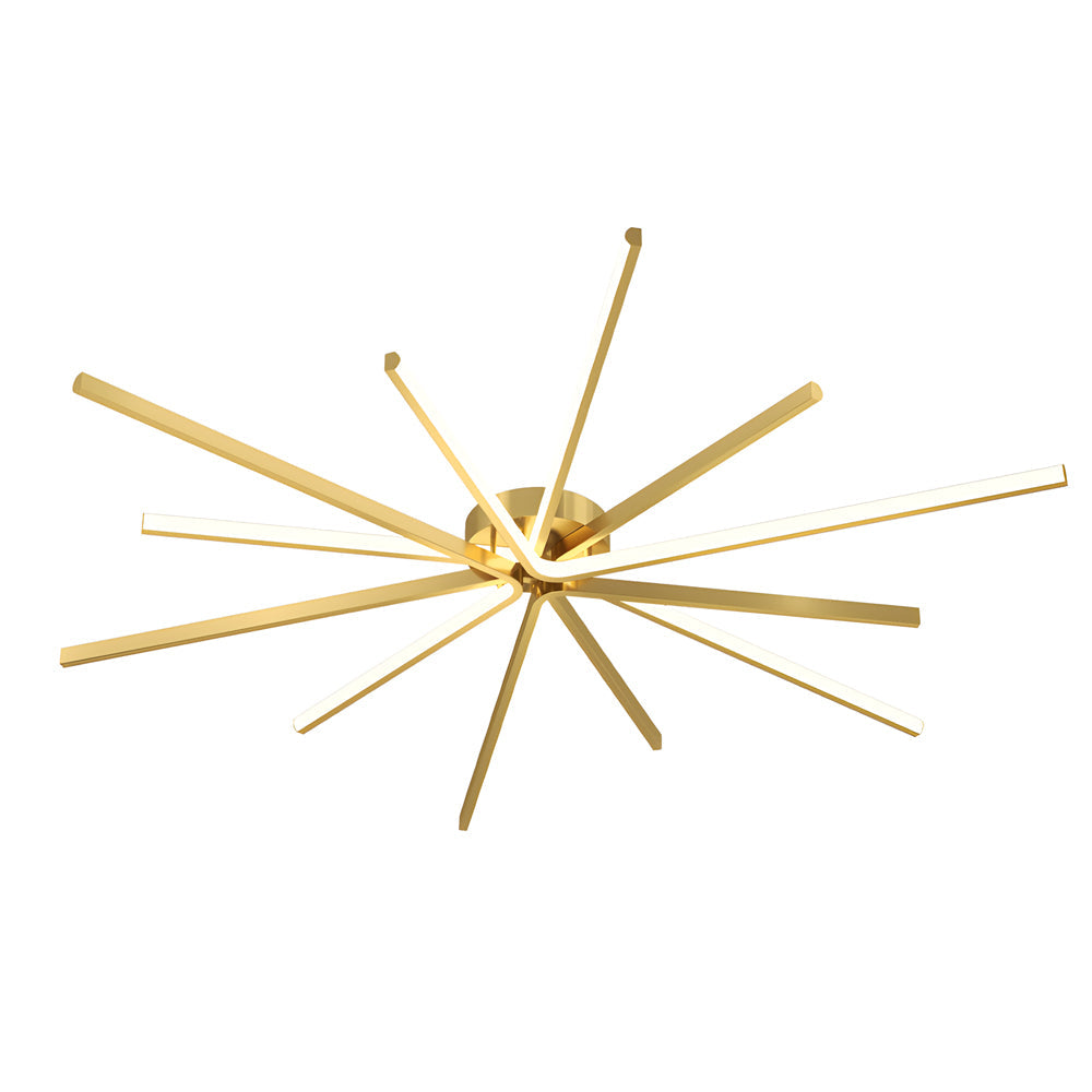 6 Light Led Semi Flush Mount Copper Starbursts Ceiling Light Fireworks Ceiling Lighting Fixture