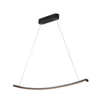Modern Led Linear Arcing Pendant Lighting Matte Black Fixture For Dining Room Kitchen Island