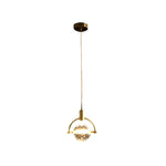 Round Semicircle Crystal Ball Ins Led Creative Modern Hanging Lights Fixture