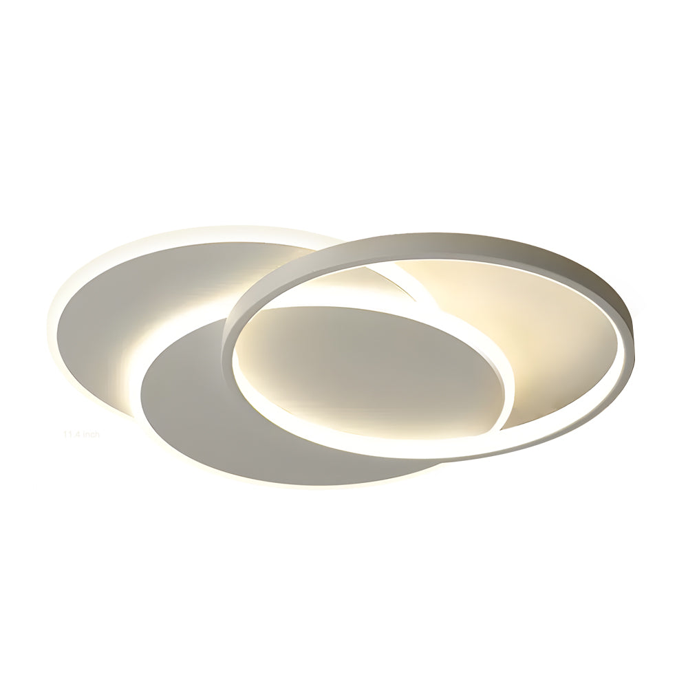 White 3 Circle Acrylic Art Led Flush Mount Ceiling Light