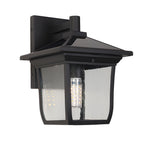 Square Waterproof Aluminum Glass Black Retro Solar Outdoor Wall Lights Li002755