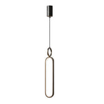 Minimalist Long Oval Rings 3 Step Dimming Led Copper Modern Pendant Lights Li002746