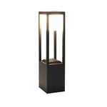 Modern Solar LED Bollard Lights in Black Aluminum for Pathways
