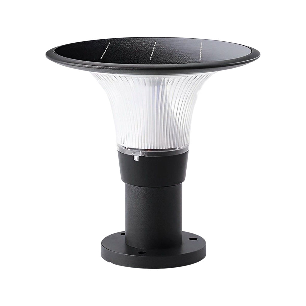 Round Black Solar Fence Post Light Ha082917