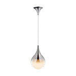 Modern 1 Light Teardrop Droplet Glass Pendant Light Adjustable Height