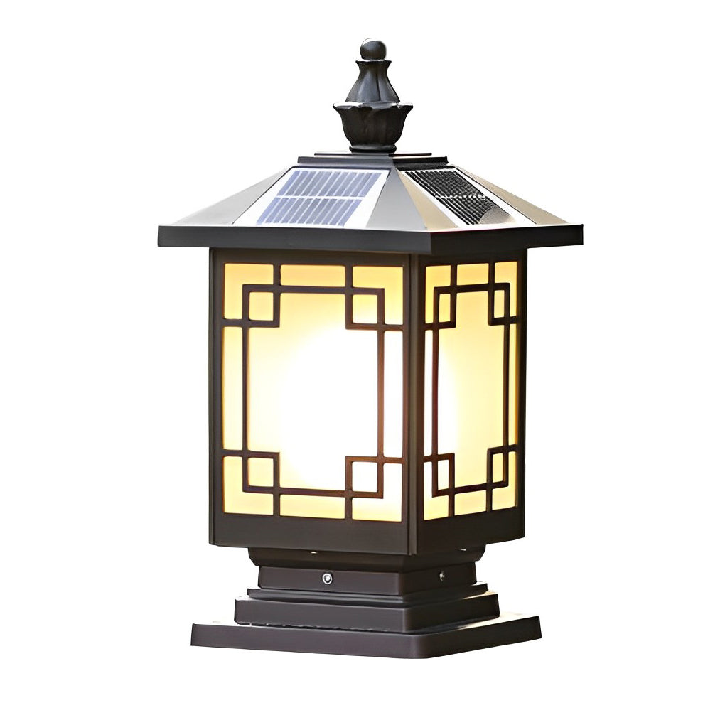 Retro Grilles Solar Fence Post Light Ha080730