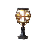 Matte Black Solar Caged Lantern for Modern Outdoor Spaces