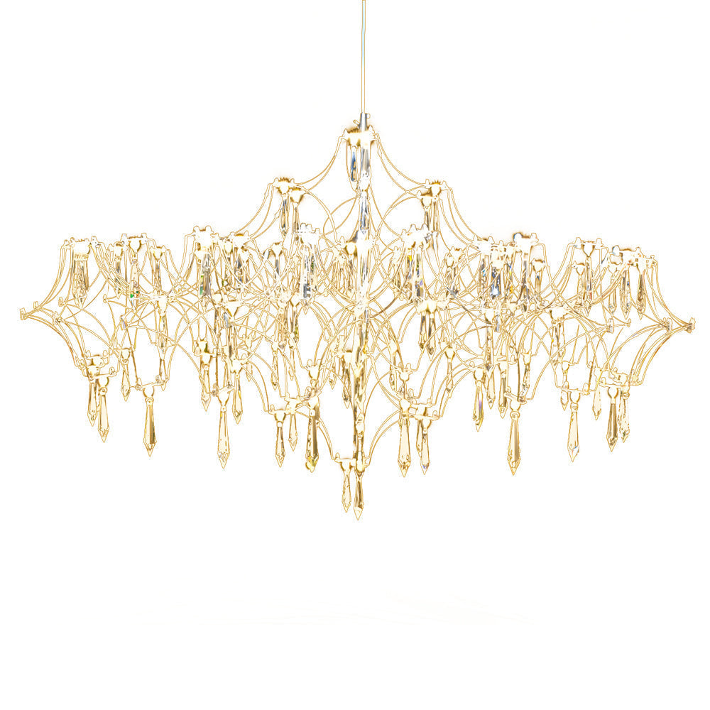 Stainless Steel Crystal Pendants Raindrops Led Italian Style Chandelier