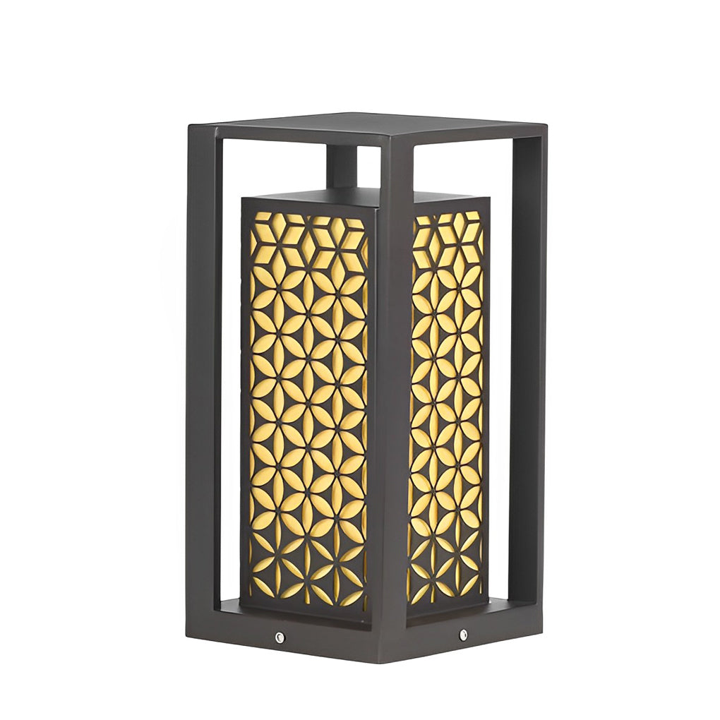 Modern Floral LED Pathway Light for Garden and Lawn – Black