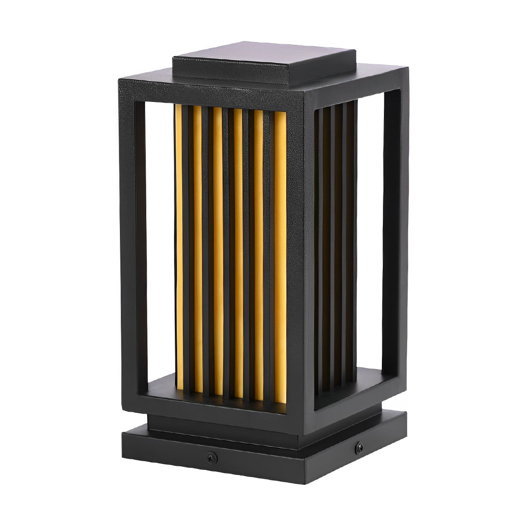 Modern LED Cage Pathway Lights in Black for Outdoor Elegance